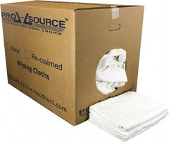 PRO-SOURCE - 40 Inch Long Virgin Terry Cotton Towels - White, Terry Cloth, Medium Lint, Box - First Tool & Supply