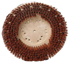 Made in USA - 16" Diam Floor Brush - 14" Machine, 1-1/2" Trim Length, Orange Pad, Nylon - First Tool & Supply