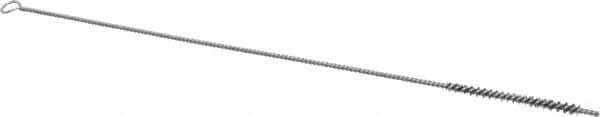 Schaefer Brush - 3" Long x 1/4" Diam Stainless Steel Long Handle Wire Tube Brush - Single Spiral, 15" OAL, 0.005" Wire Diam, 0.13" Shank Diam - First Tool & Supply