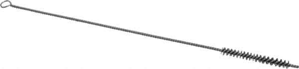 Schaefer Brush - 3" Long x 3/8" Diam Stainless Steel Long Handle Wire Tube Brush - Single Spiral, 15" OAL, 0.005" Wire Diam, 0.145" Shank Diam - First Tool & Supply