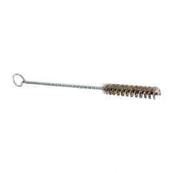 Schaefer Brush - 3" Long x 1/2" Diam Stainless Steel Long Handle Wire Tube Brush - Single Spiral, 27" OAL, 0.006" Wire Diam, 0.17" Shank Diam - First Tool & Supply