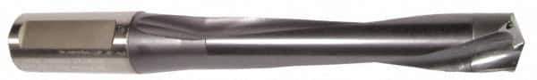 Sumitomo - 9/16" 140° Solid Carbide Jobber Drill - TiAlN Finish, Right Hand Cut, Spiral Flute, Round with Flats Shank, 5-11/16" OAL, V-Point Point - First Tool & Supply