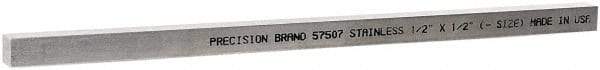 Value Collection - 12" Long x 1/2" High x 1/2" Wide, Plain Key Stock - Stainless Steel - First Tool & Supply