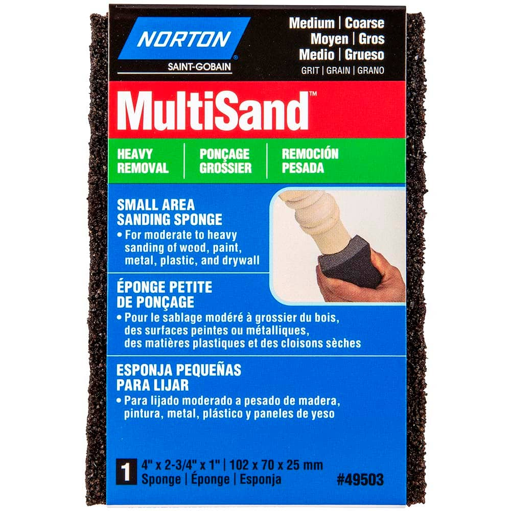 Norton - Sanding Sponges Sponge Width (Inch): 4 Overall Length (Inch): 2-3/4 - First Tool & Supply