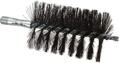 Schaefer Brush - 4-1/2" Brush Length, 3" Diam, Double Stem, Single Spiral Flue Brush - 7-1/2" Long, Tempered Steel Wire, 1/4" NPSM Male Connection - First Tool & Supply