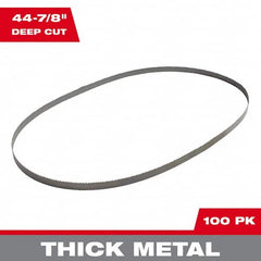 Milwaukee Tool - 44-7/8" x 1/2" x 0.02" 10-14 TPI Bi-Metal Portable Band Saw Blade - First Tool & Supply