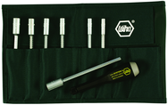 7 Piece - 5; 5.5; 6; 7; 8; 9 & 10mm Interchangeable Metric Nut Driver Blade Set in Canvas Pouch - First Tool & Supply