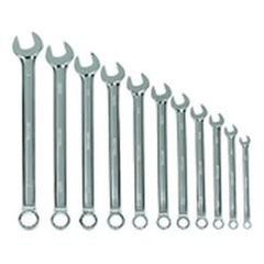 11 Pieces - Chrome - High Polished Wrench Set - 3 /8 - 1" - First Tool & Supply