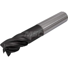 Corner Radius End Mill: 1-1/4″ Dia, 3″ LOC, 0.015″ Radius, 3 Flutes, Solid Carbide 6″ OAL, 1-1/4″ Shank Dia, 45 ° Helix, TiAlCN Coated, Corner Radius End, Centercutting, Series Flash Solid