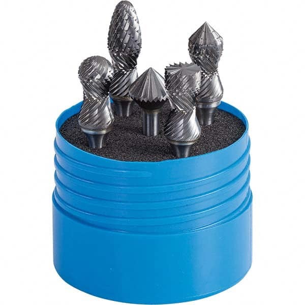 SGS Pro - Burr Sets Head Shape: Radius/Cylinder w/Endcut; Radius/Ball Nose Cylinder; Radius/Ball Nose Tree; Combi/90 Cone Tooth Style: Double Cut - First Tool & Supply