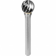 SGS Pro - 1/4" Cut Diam, 1/4" Shank Diam, Tungsten Carbide Inox Cut Ball Burr - First Tool & Supply