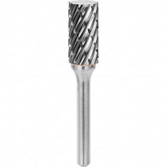 SGS Pro - 1/4" Cut Diam, 1/4" Shank Diam, Tungsten Carbide Steel Cut Cylinder Burr - First Tool & Supply