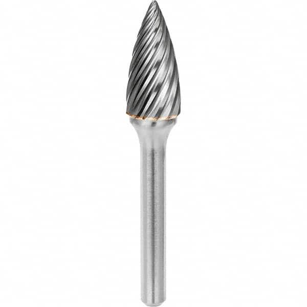 SGS Pro - 1/2" Cut Diam, 1/4" Shank Diam, Tungsten Carbide Inox Cut Pointed Tree Burr - First Tool & Supply