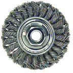 4" Diameter - M10 x 1.25 Arbor Hole - Knot Twist Steel Wire Straight Wheel - First Tool & Supply