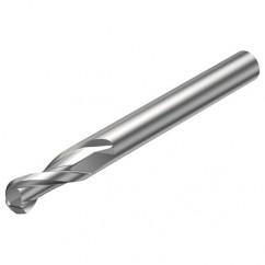 R216.42-02030-AK60A H10F 2mm 2 FL Solid Carbide Ball Nose End Mill w/Cylindrical Shank - First Tool & Supply