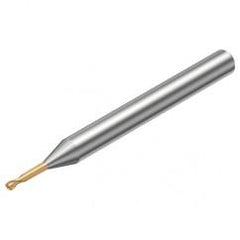 R216.42-00330-GC03G 1700 0.3mm 2 FL Solid Carbide ball nose endmill w/Cylindrical with Neck Shank - First Tool & Supply