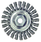 4" Diameter - M10 x 1.25 Arbor Hole - Knot Cable Twist Steel Wire Straight Wheel - First Tool & Supply