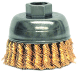 2-3/4" Single Row Wire Cup Brush - .020 Bronze; 5/8-11 A.H.; - Non-Sparking Wire Wheel - First Tool & Supply