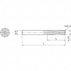 Mapal - Spiral Router Bits Cutting Diameter (mm): 16.00 Number of Flutes: 8 - First Tool & Supply