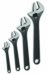 4 Piece Black Adjustable Wrench Set - First Tool & Supply