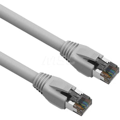 10' HD 24AWG AWG PVC Round Solid Straight Twisted-Pair (UTP/STP) CAT8 Ethernet Cable Double Shielded Braid, Flexible