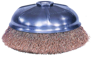 6" Crimped Wire Cup Brush - (Internal nut); .020 Bronze; 5/8-11 A.H. - Non-Sparking Wire Wheel - First Tool & Supply