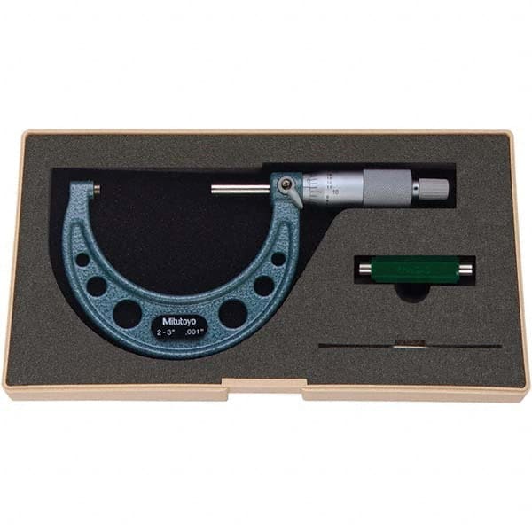 Mitutoyo - Mechanical Outside Micrometers Minimum Measurement (Decimal Inch): 2.0000 Maximum Measurement (Decimal Inch): 3.0000 - First Tool & Supply