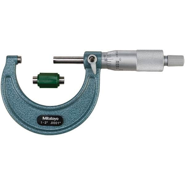 Mitutoyo - Mechanical Outside Micrometers Minimum Measurement (Decimal Inch): 1.0000 Maximum Measurement (Decimal Inch): 2.0000 - First Tool & Supply