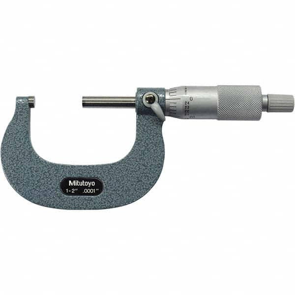 Mitutoyo - Mechanical Outside Micrometers Minimum Measurement (Decimal Inch): 1.0000 Maximum Measurement (Decimal Inch): 2.0000 - First Tool & Supply