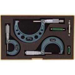 Mitutoyo - Mechanical Outside Micrometer Sets Minimum Measurement (Inch): 0 Maximum Measurement (Inch): 3 - First Tool & Supply