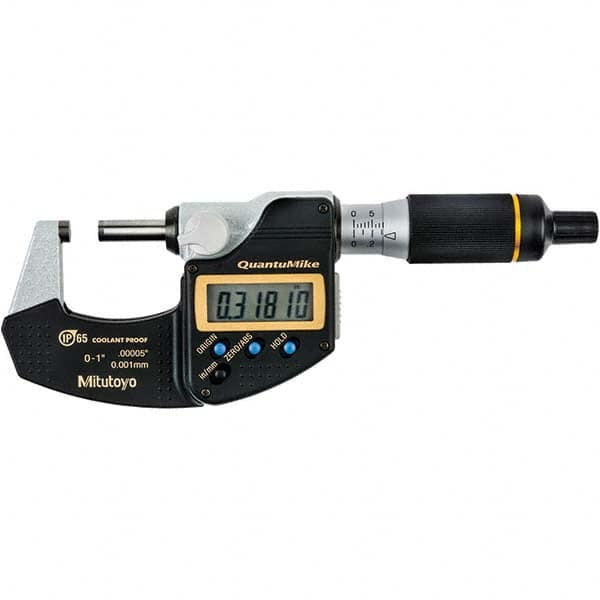 Mitutoyo - Electronic Outside Micrometers Type: Quantumike Minimum Measurement (Decimal Inch): 0.0000 - First Tool & Supply