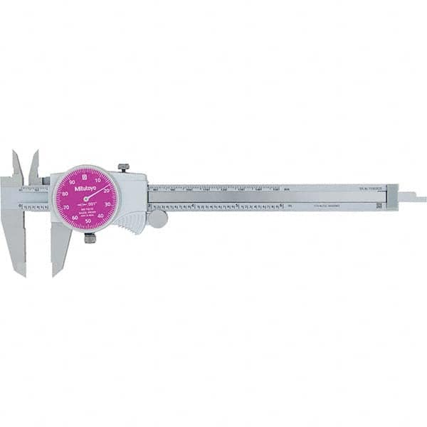 Mitutoyo - Dial Calipers Maximum Measurement (Inch): 6 Dial Graduation (Decimal Inch): 0.001 - First Tool & Supply