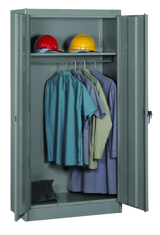 36"W x 18"D x 72"H Knocked-Down Wardrobe Storage Cabinet W/Coat Road and 1 Shelf - First Tool & Supply