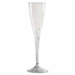 WNA - Classicware One-Piece Champagne Flutes, 5 oz, Clear, Plastic, 10/Pack - First Tool & Supply