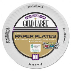 AJM Packaging Corporation - Coated Paper Plates, 6", White, Round, 100/Pack - First Tool & Supply