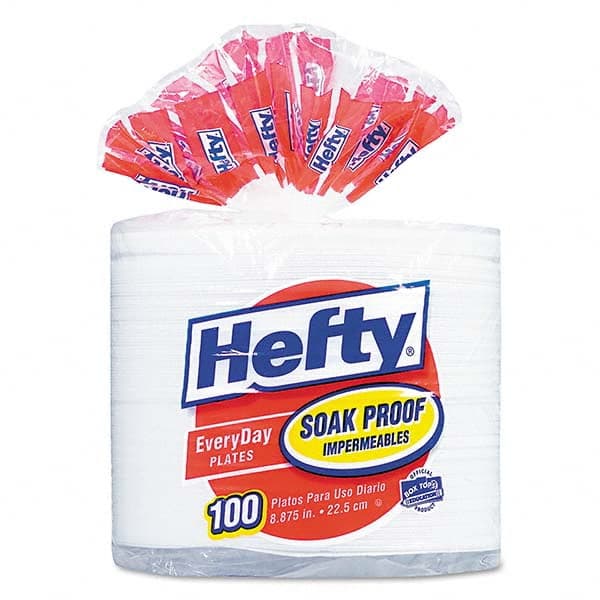 Hefty - Soak Proof Tableware, Foam Plates, 8 7/8" Diam, 100/Pack - First Tool & Supply