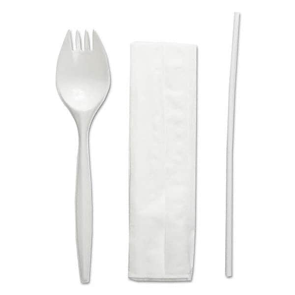 Boardwalk - School Cutlery Kit, Napkin/Spork/Straw, White, 1000/Carton - First Tool & Supply