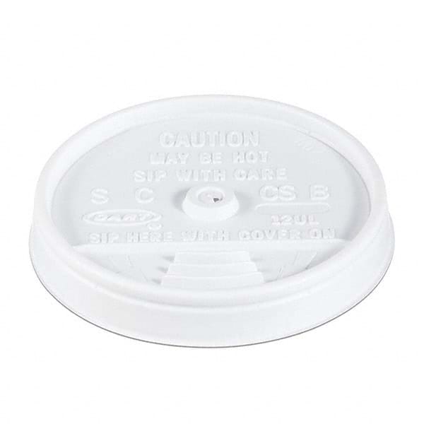 DART - Sip-Through Lids For 10, 12, 14 oz Foam Cups, Plastic, White, 1000/Carton - First Tool & Supply