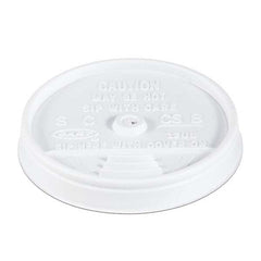 DART - Sip-Through Lids For 10, 12, 14 oz Foam Cups, Plastic, White, 1000/Carton - First Tool & Supply