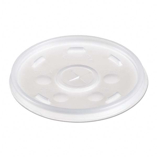 DART - Plastic Lids, for 12 oz Hot/Cold Foam Cups, Slip-Thru Lid, White, 1000/Carton - First Tool & Supply