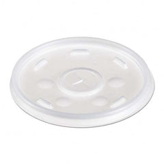 DART - Plastic Lids, for 12 oz Hot/Cold Foam Cups, Slip-Thru Lid, White, 1000/Carton - First Tool & Supply