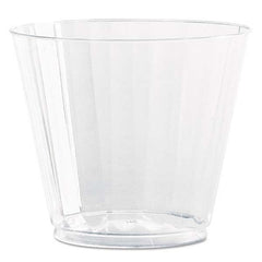 WNA - Classic Crystal Plastic Tumblers, 9 oz, Clear, Fluted, Squat, 12/Pack - First Tool & Supply