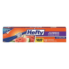 Hefty - Reclosable Food & Sandwich Bags Volume Capacity: 2.5 Gal. Width (Inch): 14-3/8 - First Tool & Supply