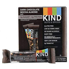 KIND - Snacks, Cookies, Candy & Gum Breakroom Accessory Type: Granola Bars Breakroom Accessory Description: Nuts and Spices Bar, Dark Chocolate Mocha Almond, 1.4 oz Bar, 12/Box - First Tool & Supply