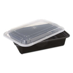 Pactiv - VERSAtainers, Black/Clear, 38 oz, 6w x 8 1/2d x 2h, 150/Carton - First Tool & Supply