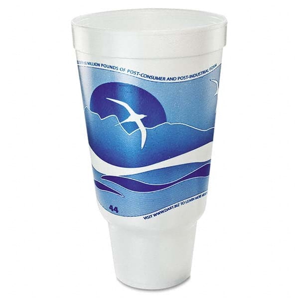 DART - Horizon Flush Fill Foam Cup, Hot/Cold, 44 oz, Ocean Blue/White, 15/Bag - First Tool & Supply