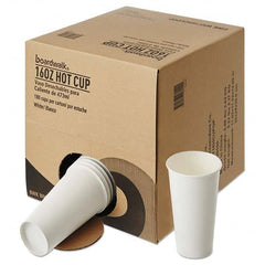 Boardwalk - Convenience Pack Paper Hot Cups, 16 oz, White, 180/Carton - First Tool & Supply