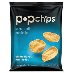 PopChips - Snacks, Cookies, Candy & Gum Breakroom Accessory Type: Potato Chips Breakroom Accessory Description: Potato Chips, Sea Salt Flavor, .8 oz Bag, 24/Carton - First Tool & Supply