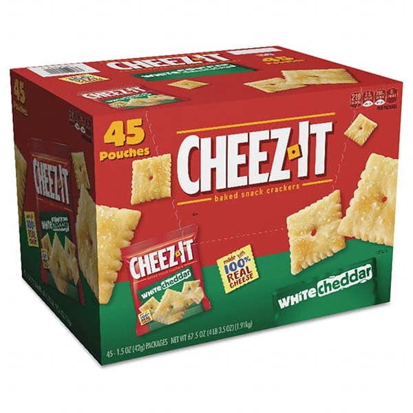 Sunshine - Snacks, Cookies, Candy & Gum Breakroom Accessory Type: Crackers Breakroom Accessory Description: Cheez-it Crackers, 1.5 oz Bag, White Cheddar, 45/Carton - First Tool & Supply