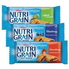 Kellogg's - Snacks, Cookies, Candy & Gum Breakroom Accessory Type: Cereal Bar Breakroom Accessory Description: Nutri-Grain Cereal Bars, Asstd: Apple, Blueberry, Strawberry, 1.3oz Bar, 48/Ctn - First Tool & Supply